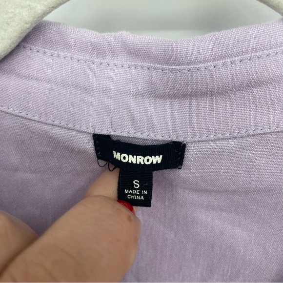 Monrow Halter Polo Linen-Blend Jumpsuit light purple Sz S - Picture 5 of 12